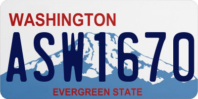 WA license plate ASW1670