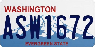 WA license plate ASW1672