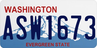 WA license plate ASW1673