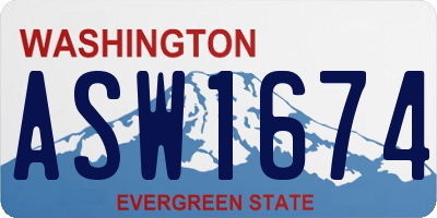 WA license plate ASW1674
