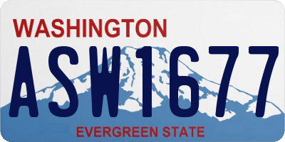 WA license plate ASW1677