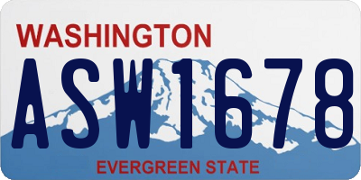 WA license plate ASW1678