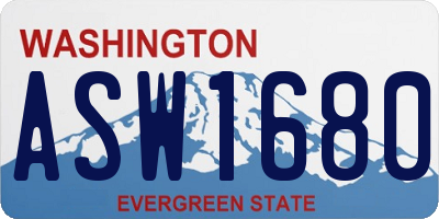 WA license plate ASW1680