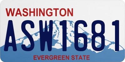 WA license plate ASW1681