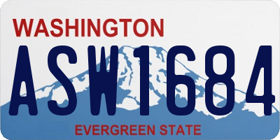 WA license plate ASW1684