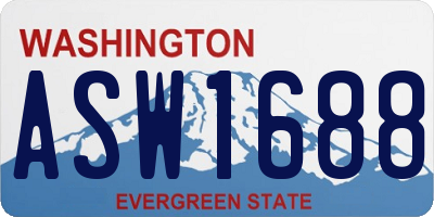 WA license plate ASW1688