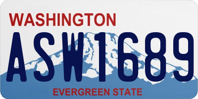 WA license plate ASW1689
