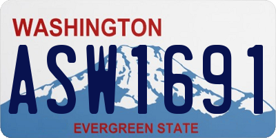 WA license plate ASW1691