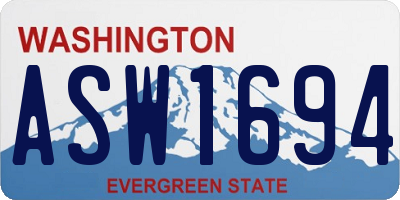 WA license plate ASW1694