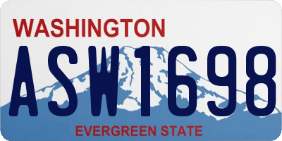 WA license plate ASW1698