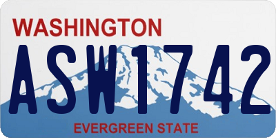 WA license plate ASW1742