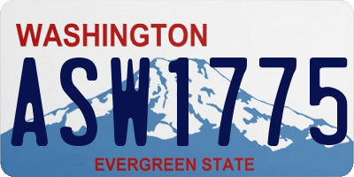 WA license plate ASW1775