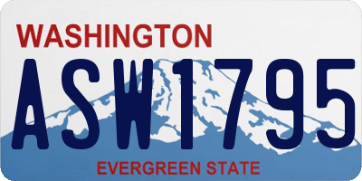 WA license plate ASW1795