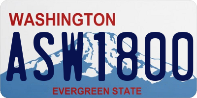 WA license plate ASW1800