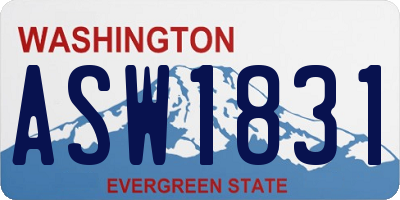 WA license plate ASW1831