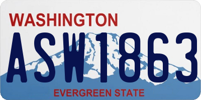 WA license plate ASW1863