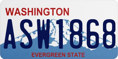 WA license plate ASW1868