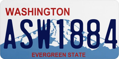 WA license plate ASW1884