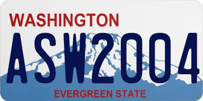 WA license plate ASW2004