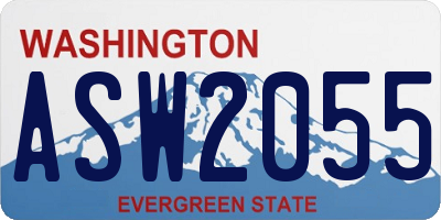 WA license plate ASW2055