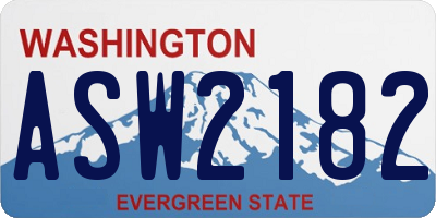 WA license plate ASW2182