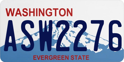 WA license plate ASW2276