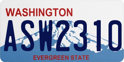 WA license plate ASW2310