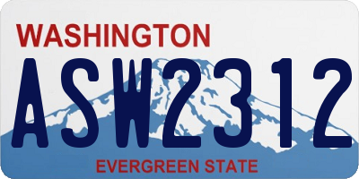 WA license plate ASW2312