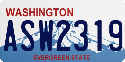 WA license plate ASW2319