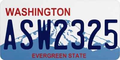 WA license plate ASW2325