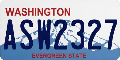 WA license plate ASW2327
