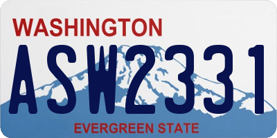 WA license plate ASW2331