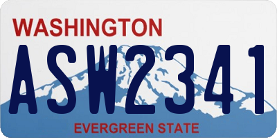 WA license plate ASW2341