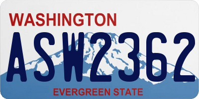 WA license plate ASW2362