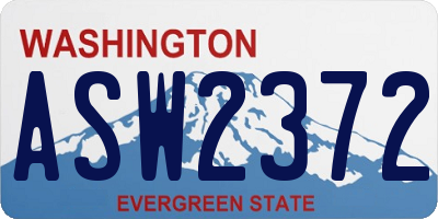WA license plate ASW2372