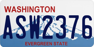 WA license plate ASW2376
