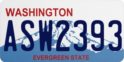 WA license plate ASW2393