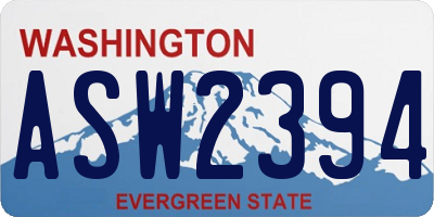 WA license plate ASW2394