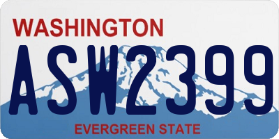 WA license plate ASW2399