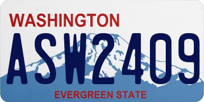WA license plate ASW2409