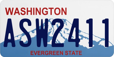 WA license plate ASW2411