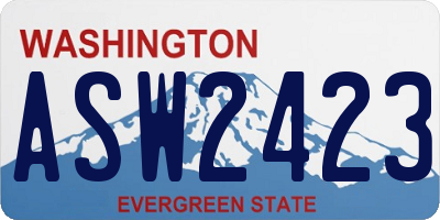 WA license plate ASW2423
