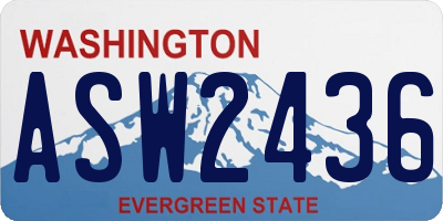 WA license plate ASW2436