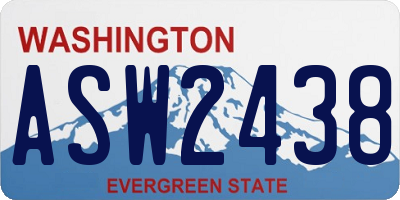 WA license plate ASW2438