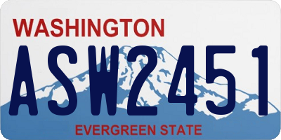 WA license plate ASW2451