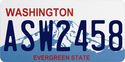 WA license plate ASW2458