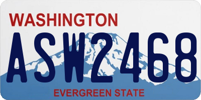 WA license plate ASW2468