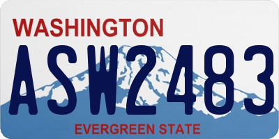 WA license plate ASW2483