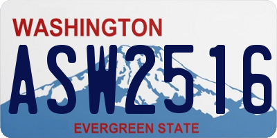 WA license plate ASW2516