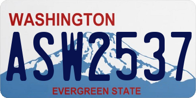 WA license plate ASW2537